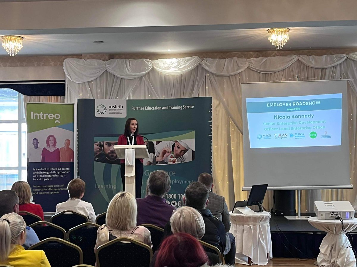 Nicola Kennedy, Local Enterprise Office, <a href="/leomhaigheo/">LEO Mayo</a> showcases all the supports that you and your business can avail of from your local enterprise office! #employerroadshow2022