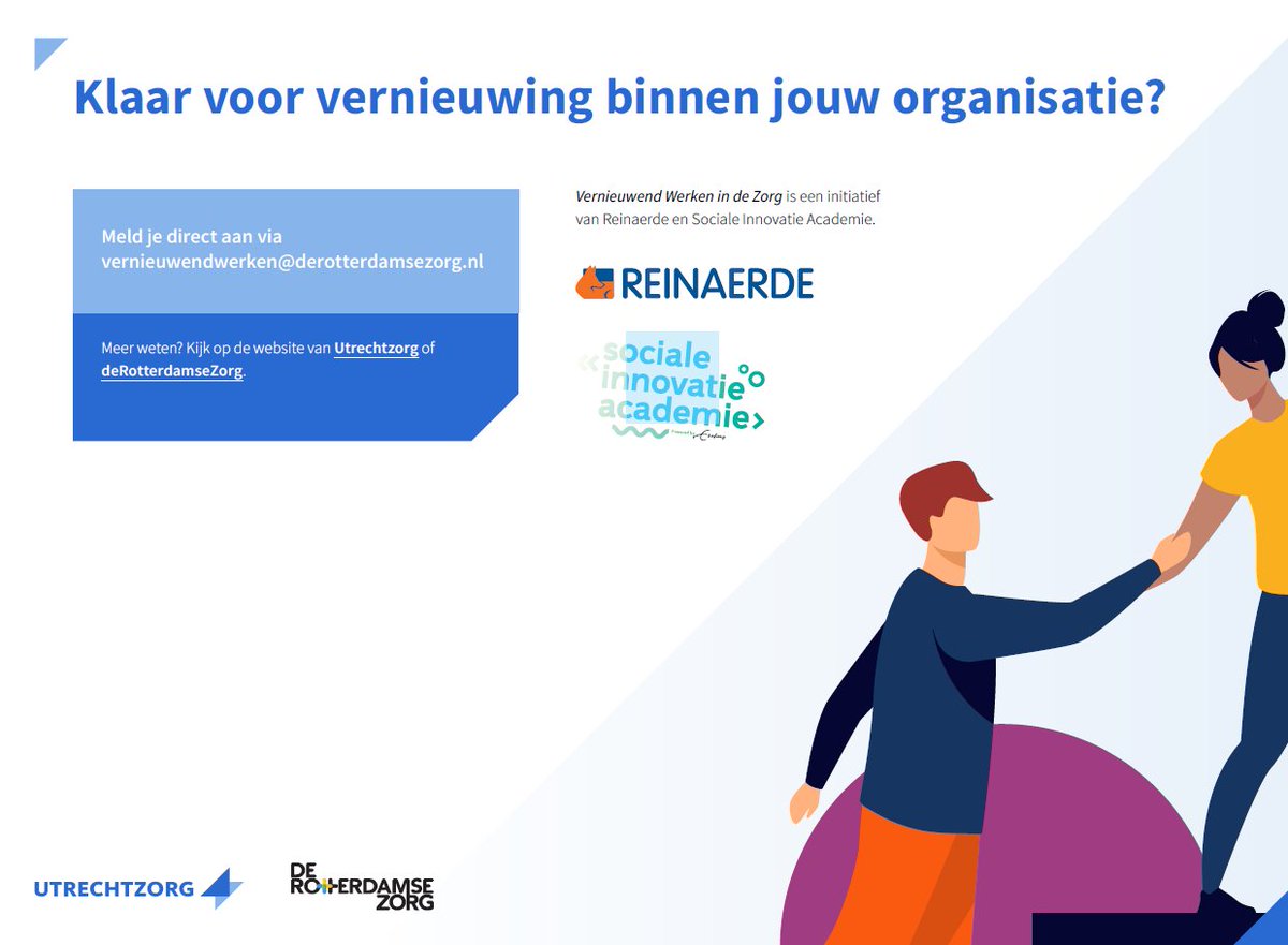 DoeSamen's tweet image. Vernieuwend Werken in de Zorg start na de zomer weer! Meer informatie: lnkd.in/e3NG89bW #innoverendoejesamen @ReinaerdeZorg