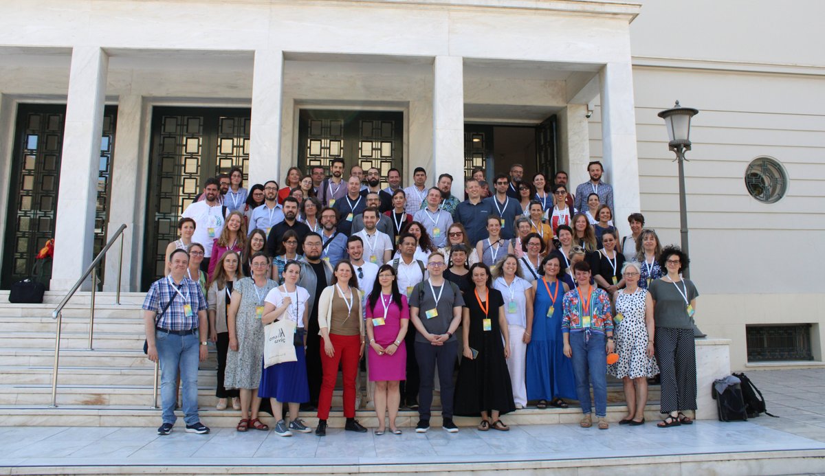 DARIAHeu's tweet photo. We were very happy to meet face to face in Athens for #DARIAH2022, listen to the inspiring keynotes by @andrewperkis and @louisewelsh00, papers and panels on the topic of Storytelling! 

Here's a recap post with links to slides,videos and pictures! https://t.co/XqLQN69oIP https://t.co/JI75oyfycA