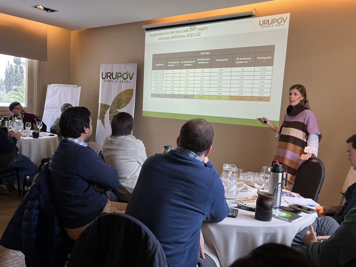 URUPOV_UY's tweet photo. Ahora: Victoria Stewart, Gerente operativo de URUPOV, comparte con los socios información sobre el cultivo de soja y su caracterización  👇🏼

@VictoriaStewar1 https://t.co/tANsk31YB8