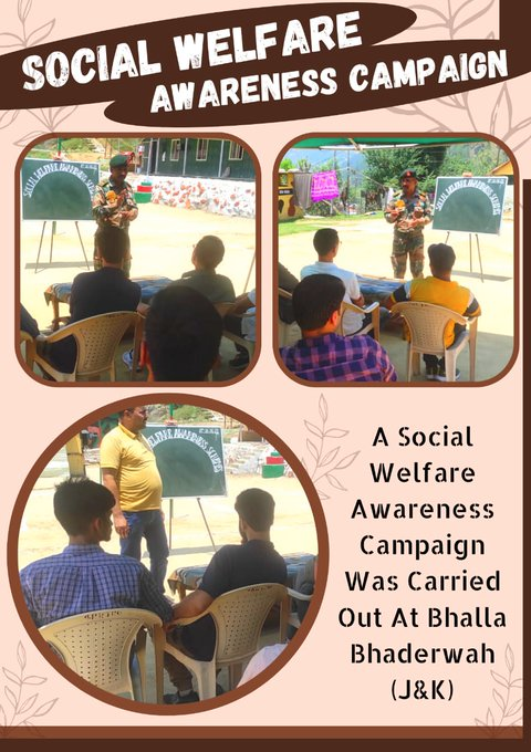 ShahImtiyaz90's tweet photo. #IndianArmy organised a social welfare #awareness meet at Bhalla (J&amp;K) on 26 June 2022. During the event, local populace made aware about various social welfare schemes undertaken by the govt for them.
#ShiningJK #AzadiKaAmritMahotsav 
#AwamKeSath
#IndianArmyPeoplesArmy https://t.co/Xy3p0PRN7f