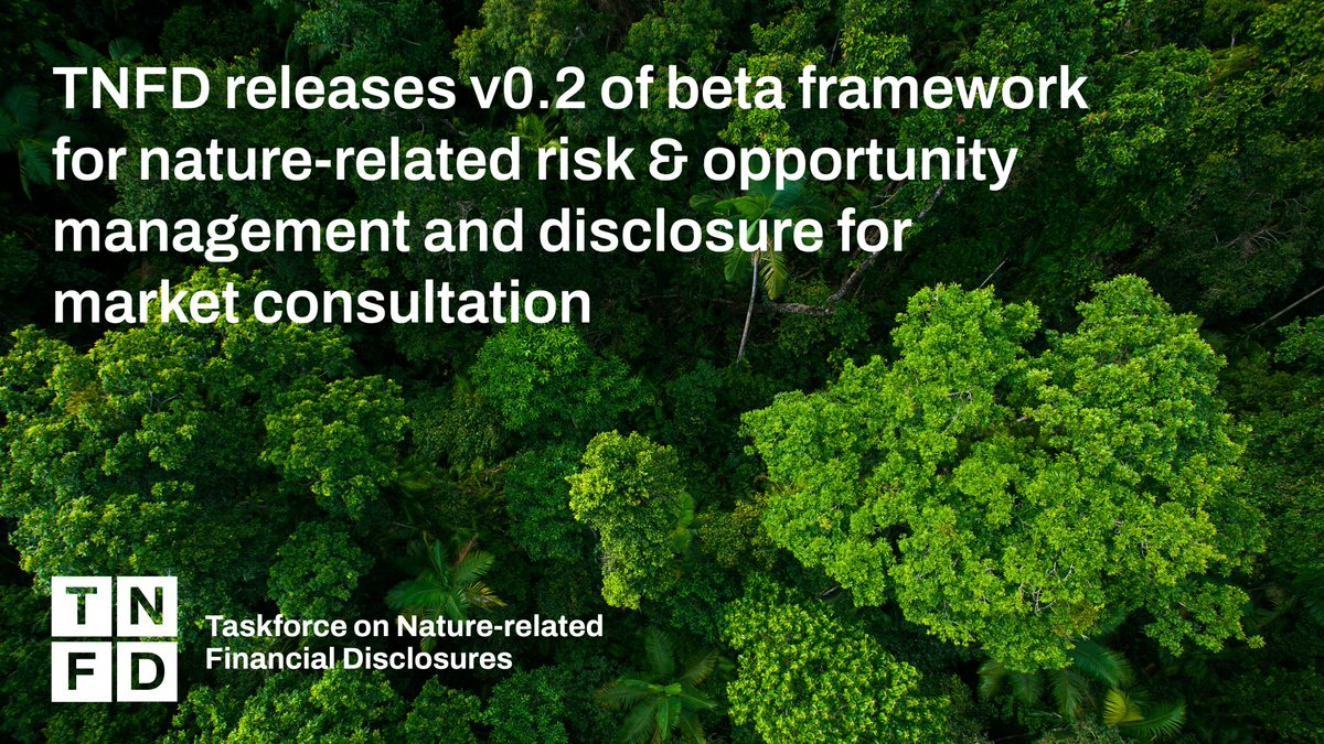 unepwcmc's tweet photo. ⭐ The next iteration of the @TNFD beta framework for nature-related risk management &amp; disclosure - including initial guidance on metrics - has landed!

Businesses &amp; financiers can find out more &amp; feedback on the new framework here 👉 
https://t.co/OayAOm9Yik https://t.co/1ZYdngwmbw