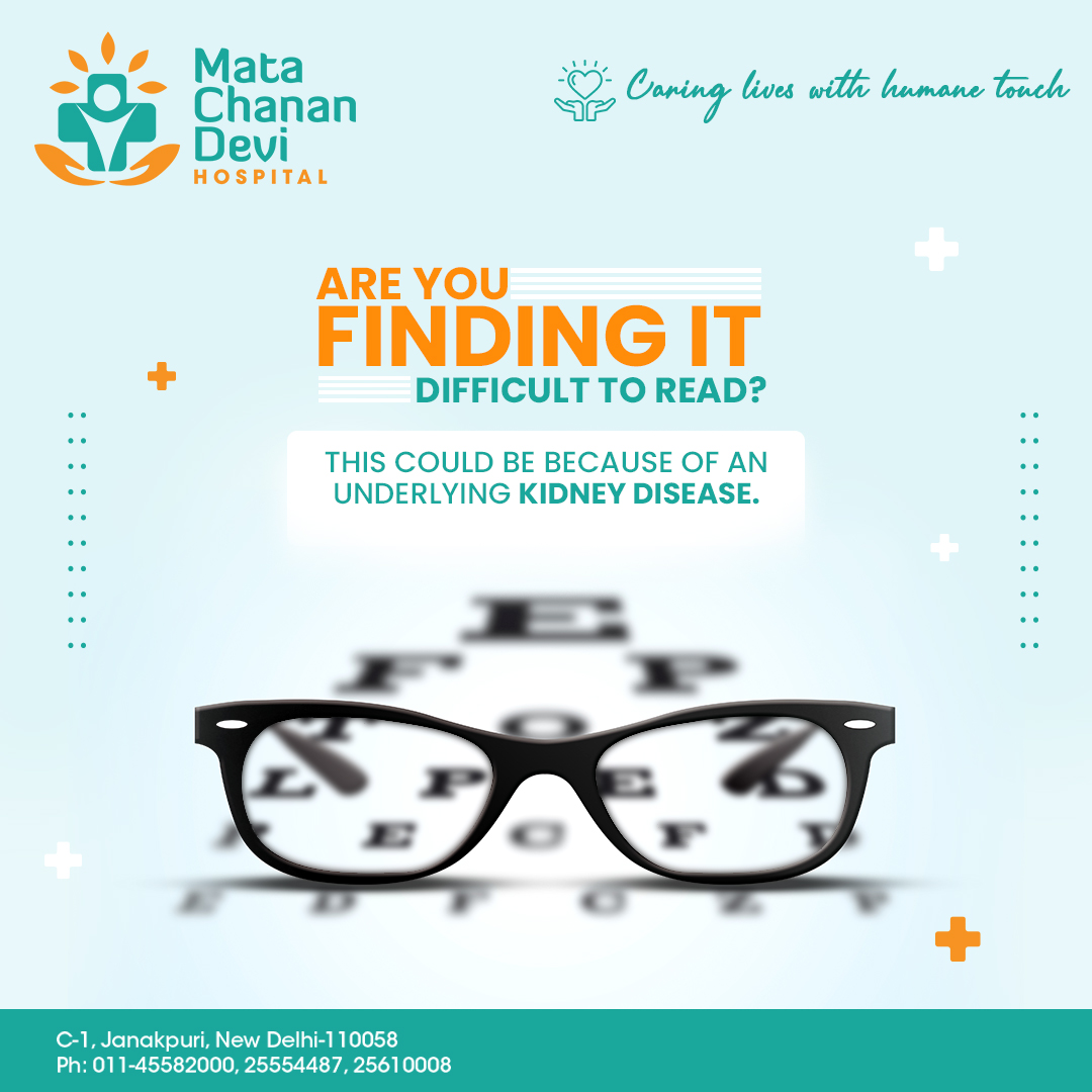 If the kidneys are not filtering out waste properly, it can contribute to various eye problems. It can lead to build-up minerals and salts in the kidney which may result in irritated eyes.

#Matachanandevihospital #Healthcare #Besthospital
#Patientcare #Care #24x7emergency #MCDH
