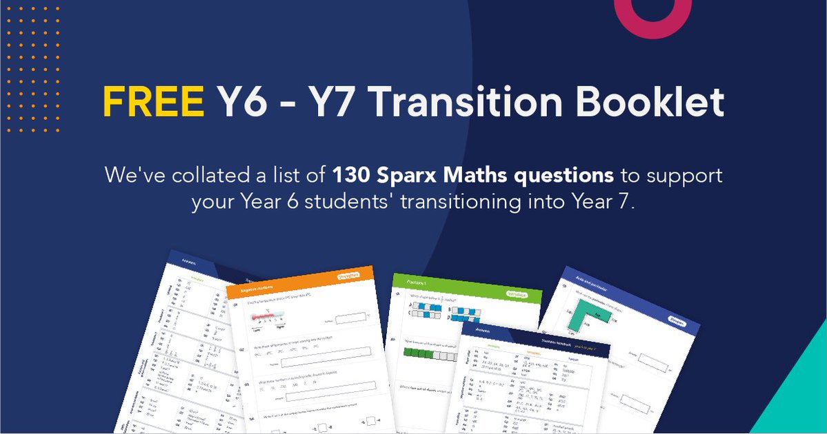 hegartymaths's tweet image. 🧮RESOURCE ALERT🧮 Our @SparxMaths Y6-Y7 transition pack was so successful I can't keep up with sharing so we've made a page so you can get it easily.  Here's it is sparxmaths.com/transition-boo… Pls RT to share widely so others can get the benefit.