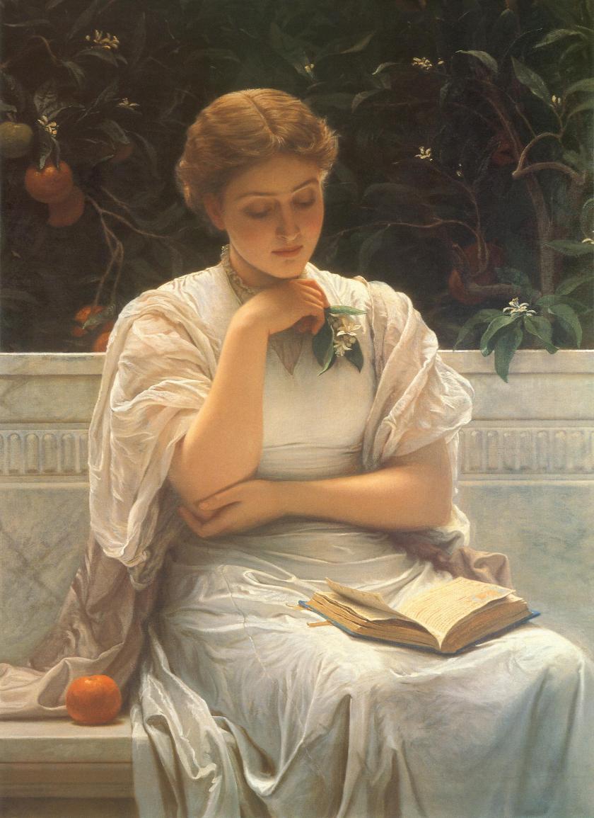 Charles Edward Perugini - A girl reading (1878)