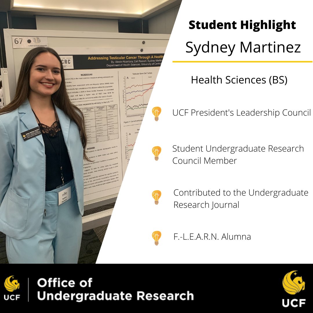 Student Highlight: Sydney Martinez
I got started in undergraduate research in my first semester as a freshman. I remember checking out the OUR website and seeing the F-LEARN research course available. This course provided me with much insight on how to be marketable when inquiring about research positions. Thankfully, in my first interview, I landed a research position! I was told that my involvement in the F-LEARN course meant that I had a strong foundation to become a successful researcher!