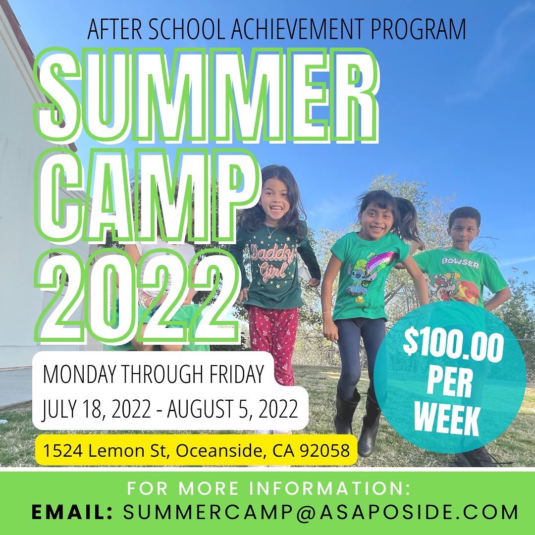 ASAP 2nd Summer Camp at Lemon St!

#AfterSchool #AsapOside #SummerCamp #Oceanside