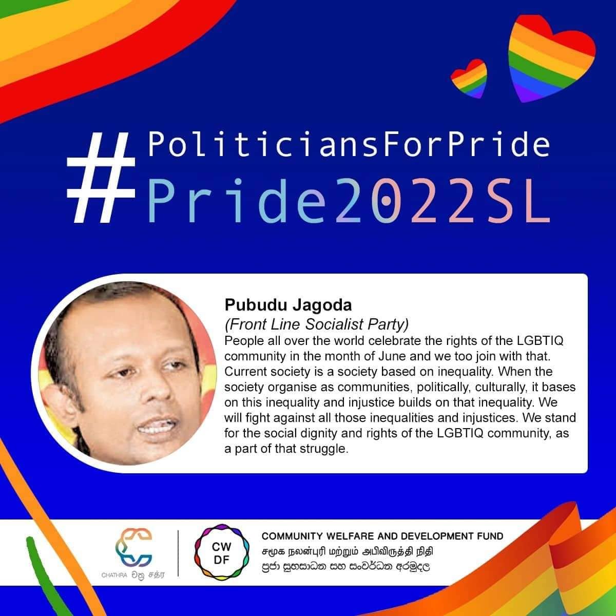 CwdfLanka's tweet photo. We will fight against all those inequalities and injustice. We stand for the social dignity and rights of LGBTIQ community, as a part of that struggle - Pubudu Jayagoda https://t.co/puKipnZTgG