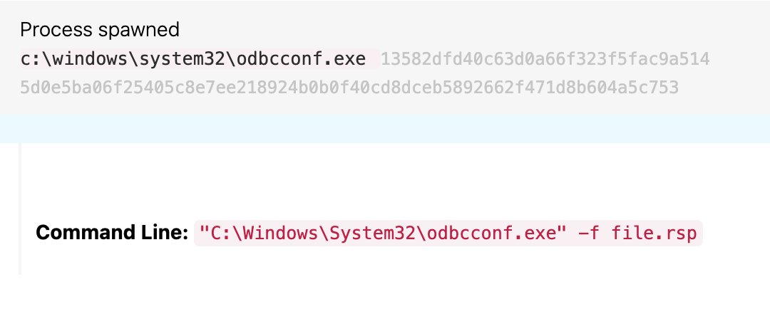 redcanary's tweet image. The #BumbleBee dropper/downloader continues to change. We’re now seeing odbcconf.exe load the malicious DLL (rather than Rundll32). While odbcconf.exe can execute DLL files, we don’t commonly observe it doing so in the wild, so this is an interesting change! #RCIntel