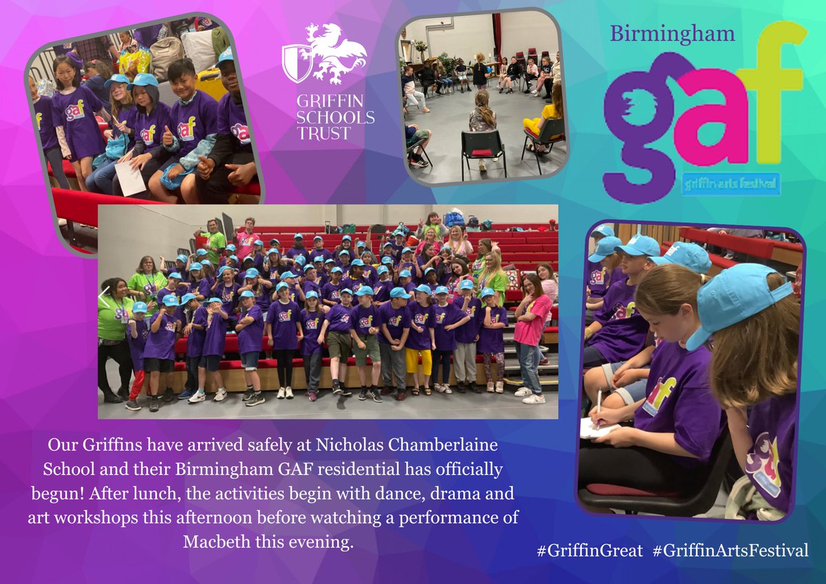 Birmingham GAF is underway! Watch this space for more photos and updates of not only our Griffins at the Birmingham GAF, but also our very own GAF at Bramford! #griffinartsfestival #GriffinGreat <a href="/GriffinArtsFest/">Griffin Arts Festival</a>