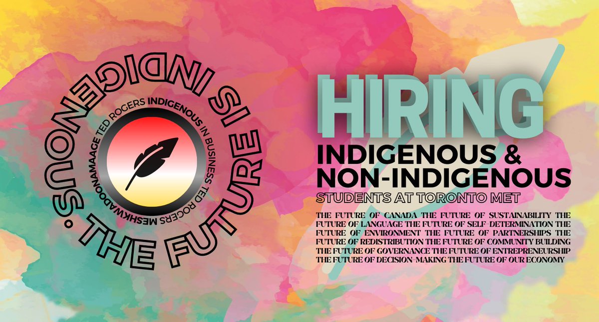 trsmindigenous's tweet image. Ted Rogers Indigenous in Business / Ted Rogers Meshkwadoonamaage is HIRING 💫

The future is Indigenous! All full-time undergraduate students (Indigenous OR non-Indigenous) at @TorontoMet @trsmtorontomet are encouraged to apply! Message us for details 🪶