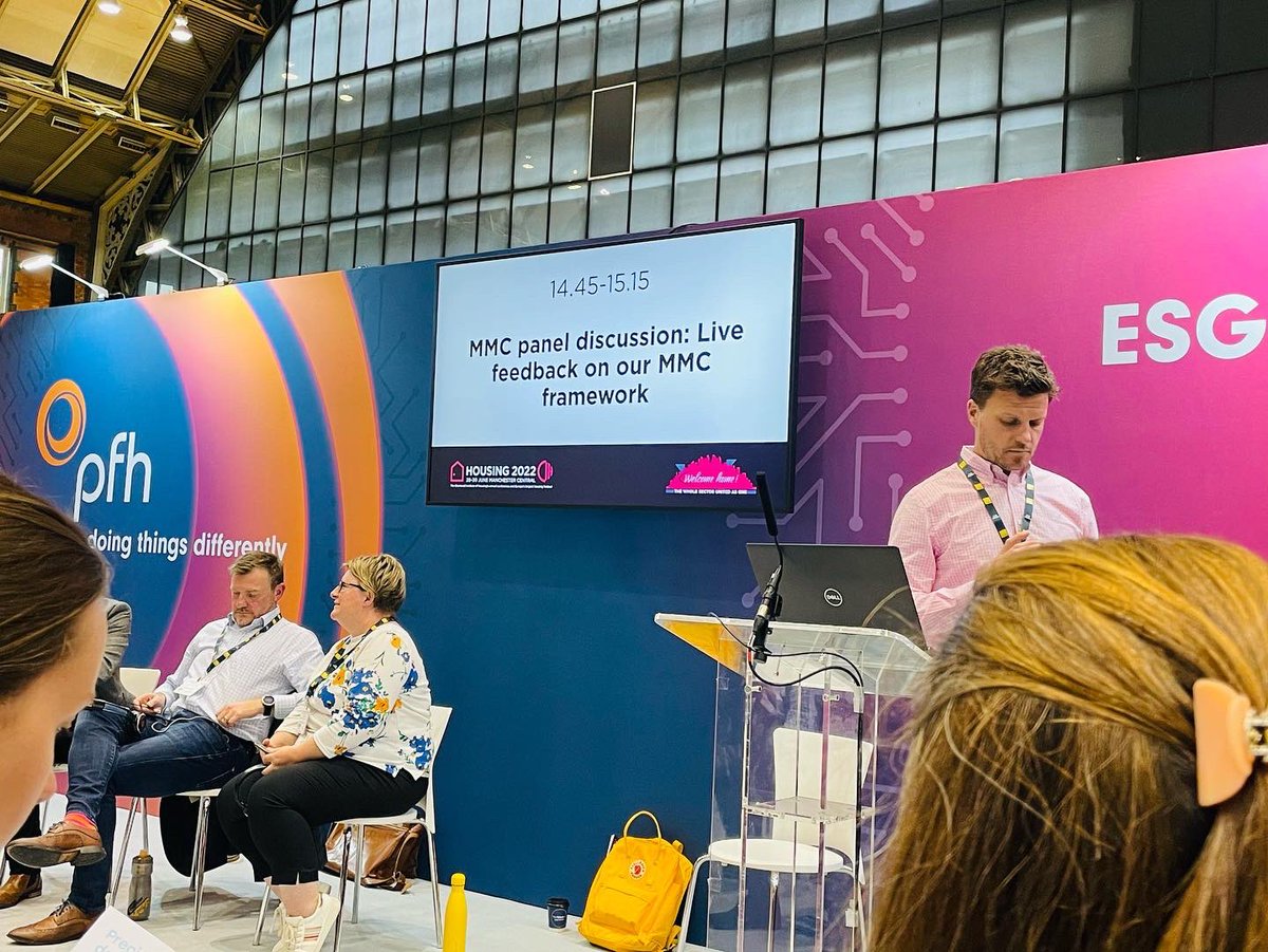 Mozer_Winning's tweet photo. Some interesting discussions at Housing 2022 today, particularly around Carbon Net Zero and MMC. Lovely to see so many friends, colleagues, and clients #housing2022 #manchester #networking https://t.co/oxJv23ofP7