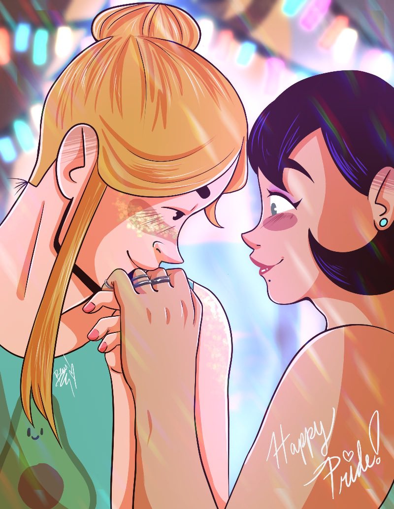 BombshellGbs's tweet photo. Working on pride webcomic things 💜💜💖💖 https://t.co/hu47x21QOs
