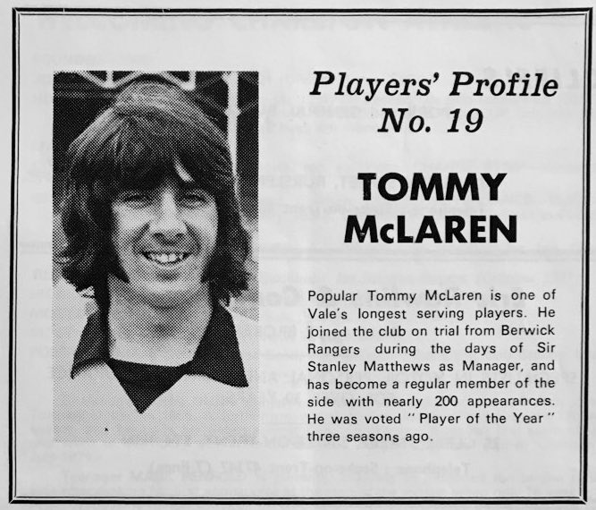 pvfcprogs's tweet image. #300Club #portvale
TOMMY McCLAREN 🏴󠁧󠁢󠁳󠁣󠁴󠁿 

Tommy was a firm fan’s favourite making 369 apps for Vale &amp;amp; scored 29 goals from 1967-77. 
It was reported that he was heartbroken to leave the club &amp;amp; not long after he was tragically found dead in his car in July 1978 #pvfc