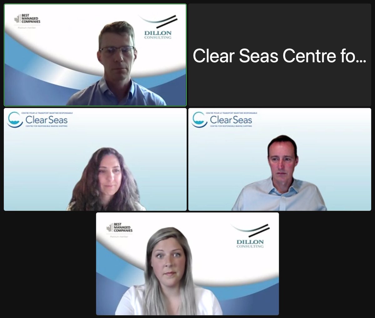 Congratulations to the team from Dillon &amp; Clear Seas on their superb presentation on the vulnerability of the Canadian maritime environment to climate change. “Collaboration and communication is vital….Many brains are better than one.” Well said!