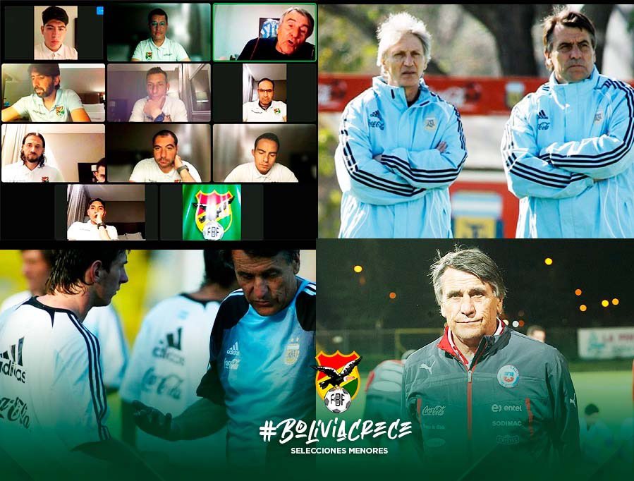 boliviacrece01's tweet photo. Buscando aprender continuamente, el cuerpo técnico del seleccionado menor, a la cabeza del  profesor @Pescobar10 , mantuvo una charla vía Zoom con el profesor Hugo Tocalli, destacado por ser parte del proceso más exitoso de las juveniles de A.F.A. con cuatro títulos mundiales. https://t.co/qtT2JzdwAY