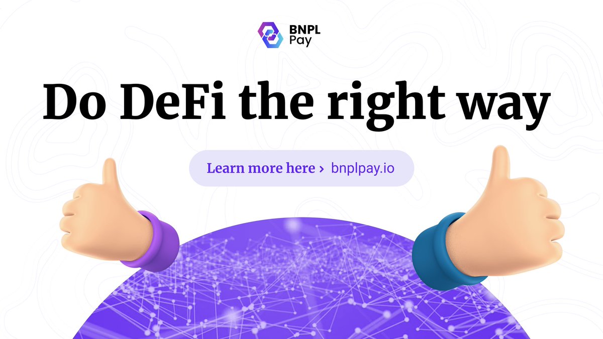 bnplpay's tweet photo. You can still be in profit even within a bear market.

DeFi allows this via earning mechanisms like

#Staking | #YieldFarming | #Lending 

✅BNPL Pay is offering amazing staking rewards &amp; attractive lending opportunities

Do #DeFi the right way!

Go here:  https://t.co/DgI3dXtkGR https://t.co/XWjAK4Bdmv