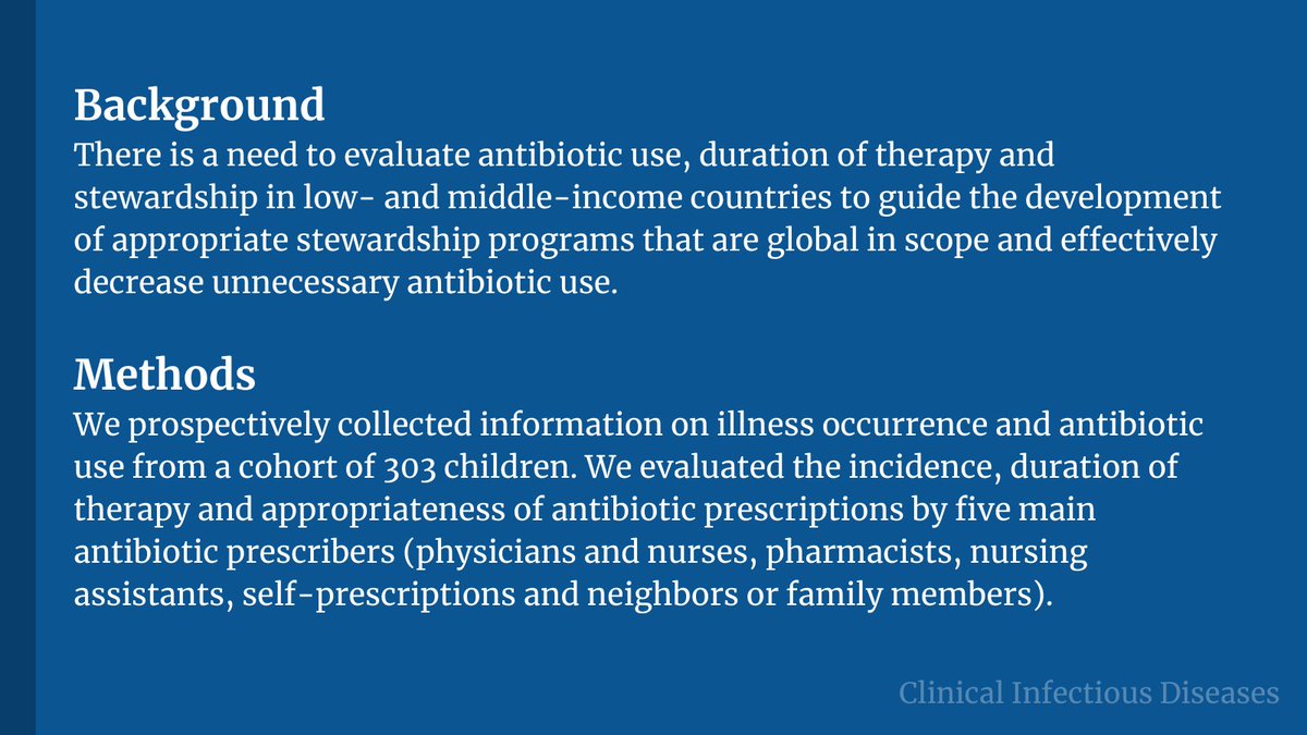 Antibiotic Use and Stewardship Practices in a Pediatric Community-Based Cohort Study in Peru: Shorter Would be Sweeter

✅ Just Accepted
🔓 Open Access
🔗 bit.ly/39Zpqfh