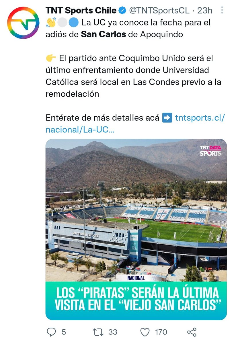 hiocariz's tweet photo. @Cruzados El rumor lo echo a correr @TNTSportsCL, un medio tan penca que si no tuvieran los derechos de los partidos nadie los vería. Realmente dejan bastante que desear, no cachan lo que implica la conjugación SERÍA y la confunden con SERÁ... 😵💫 #TodoPorUnClick https://t.co/3ANG3fVrua