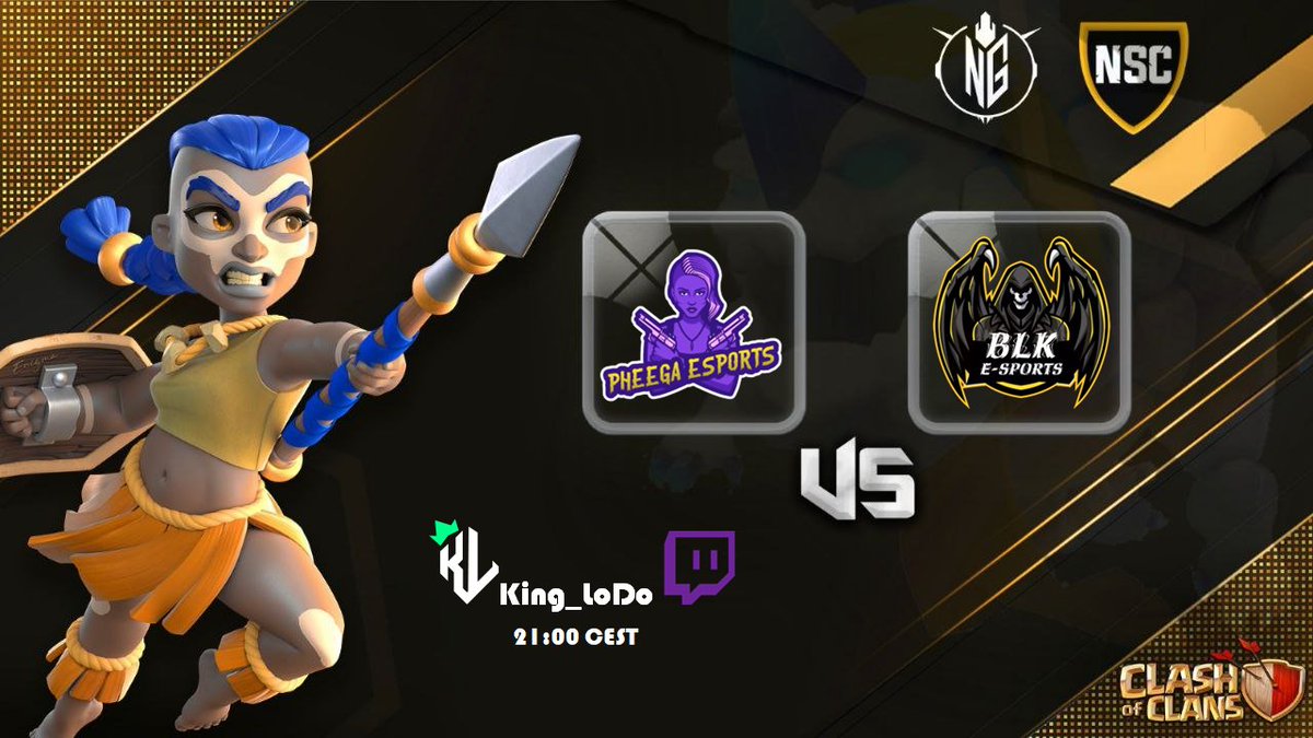 ⚔️Nubia Swiss Cup⚔️
By <a href="/NubiaGaming/">Nubia Gaming</a> 

<a href="/PheegaE/">Pheega eSports</a> 🆚BLK eSports

🗓️28-06-2022 ⏱️21:00 CEST

🎥twitch.tv/king_lodo 🇮🇹🇪🇺

#NSC #ClashOfClans #Round1