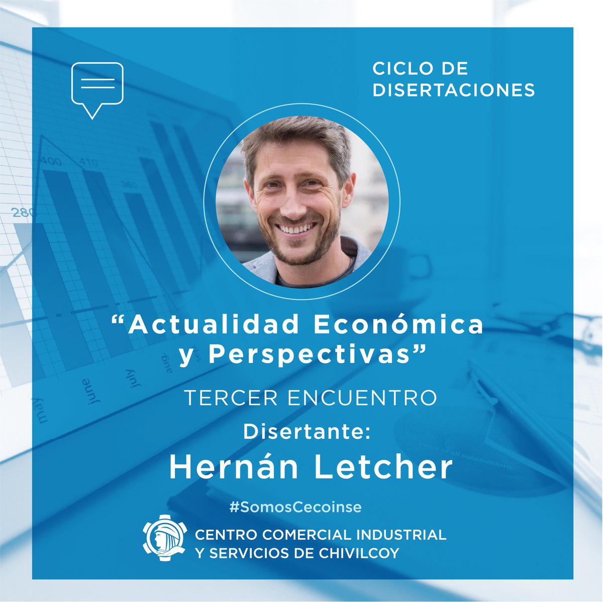 Cecoinse's tweet photo. Los invitamos al Tercer Encuentro del Ciclo "Actualidad Ecomómica y Prespectivas" con la presencia de @hernanletcher. viernes 1 de Julio a las 14 hs, en nuestra sede. Av. Soárez 33 https://t.co/rvIE0OHtG2