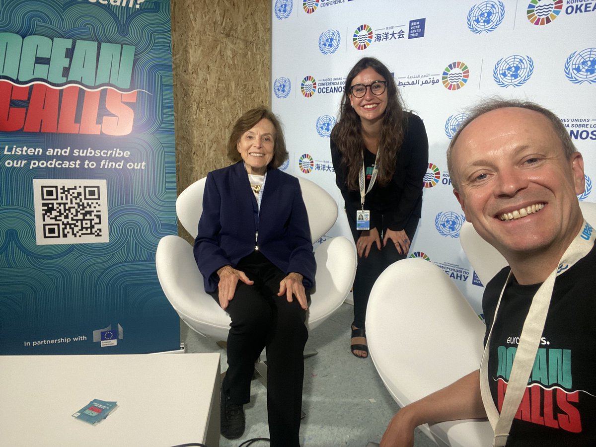 It was fantastic to have the chance to interview Sylvia Earle for the @euronews podcast series Ocean Calls today at #UNOceanConference2022 together with my colleague @natalia_oelsner We asked Sylvia to name her favourite ocean species, and the answer was a big surprise !