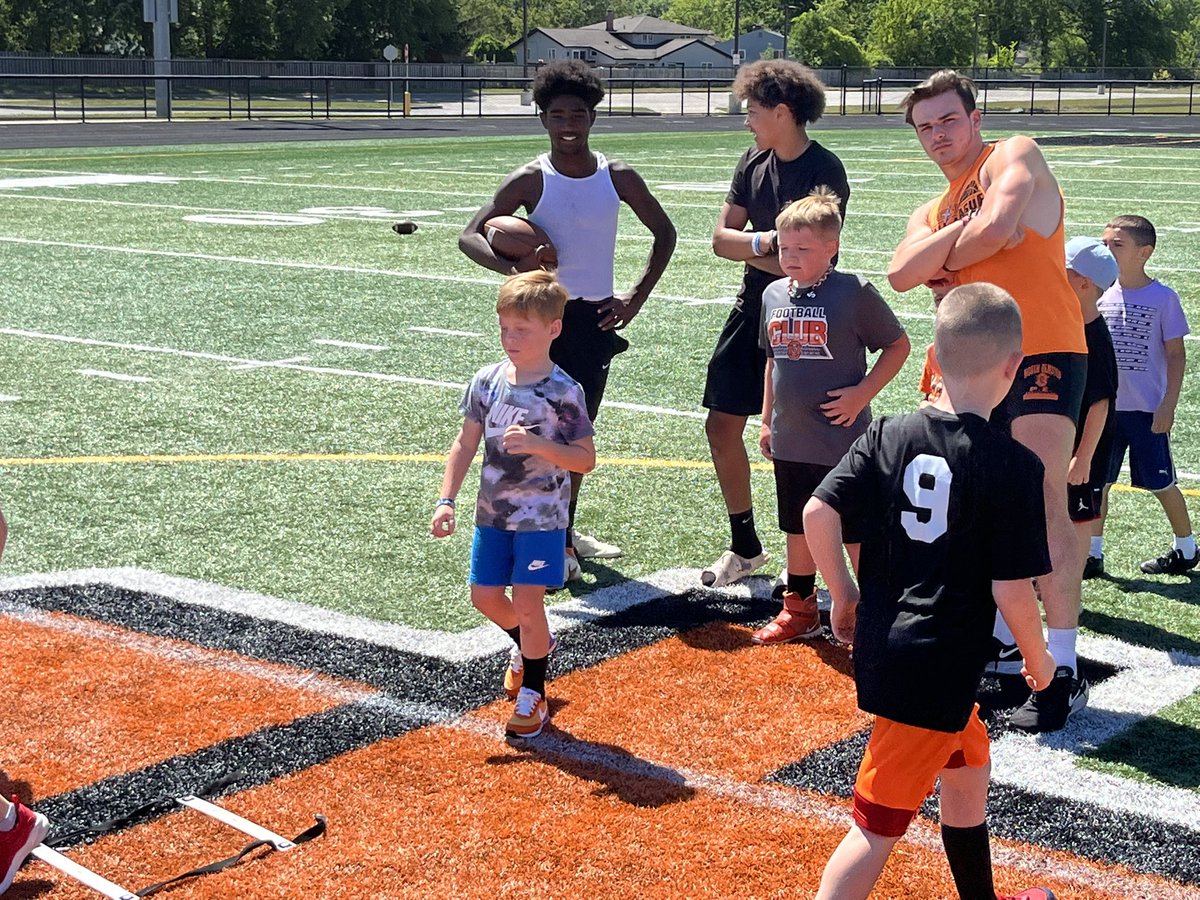 Great start to our youth football camp today! Love combining with eagle hoops to make our community better! @NOEagles @NO_Hoops