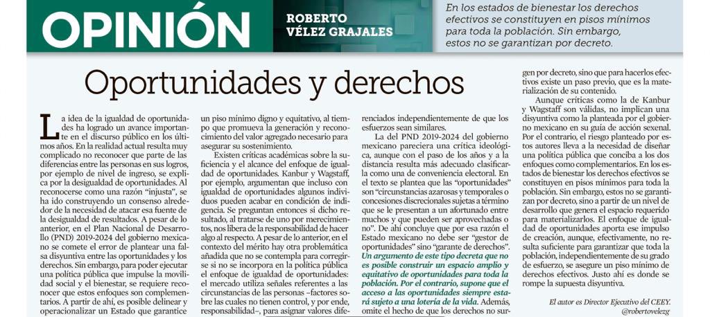 MGF91's tweet photo. Hoy @robertovelezg escribió sobre lo que es y lo que no es la igualdad de oportunidades, así como sobre las potencialidades y limitantes del concepto para el diseño de política pública. https://t.co/5Jt7hgTZgn