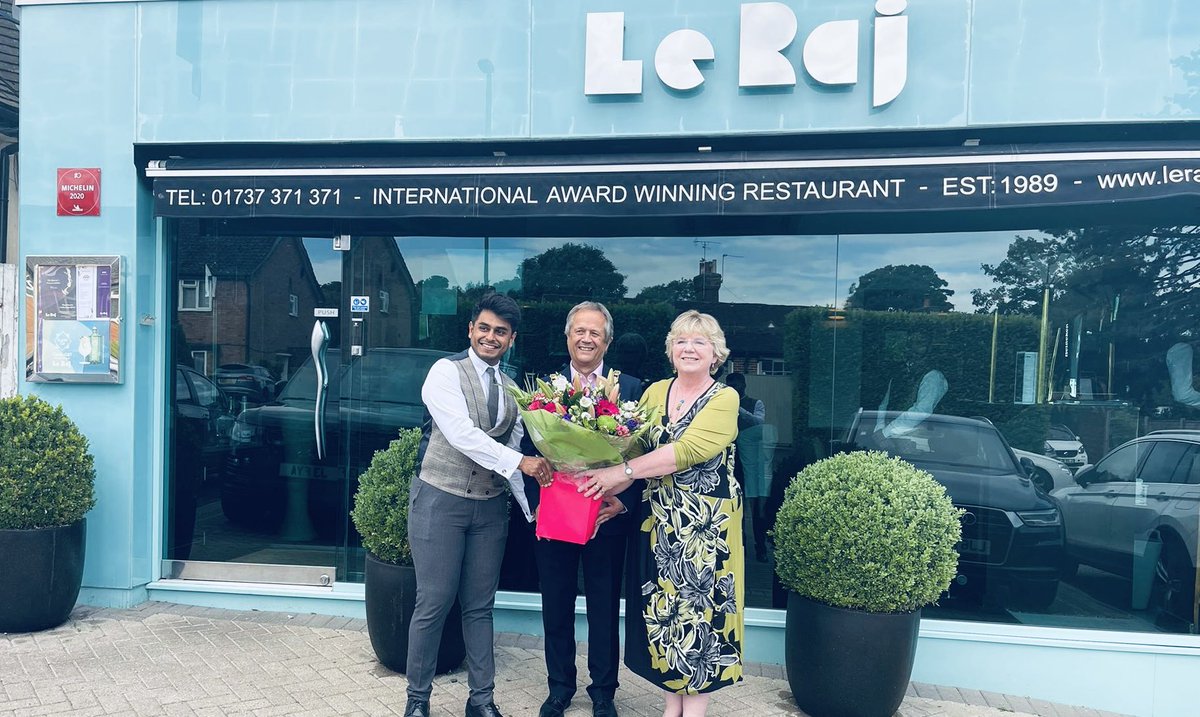 Tonight Le Raj rest raising money for the charities chosen by Clive Woodbridge The Mayor of Epsom &amp; Ewell. He has also been head judge for the British Curry Awards since its inception.