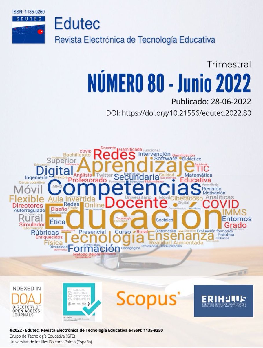 #EDUTEC anuncia la publicación del  Núm. 80 (2022) 
edutec.es/revista/index.…