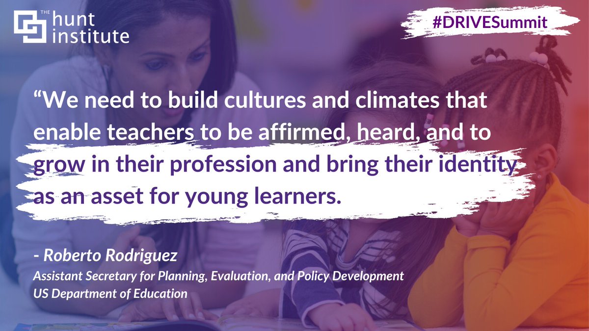 Hunt_Institute's tweet photo. Earlier this month, we heard from Roberto Rodriguez of @usedgov at the #DRIVEsummit on the importance of supporting educators of color across the US.

To learn more about this initiative, view the full action plan: https://t.co/X752DoaAUu
@NCBCE @NC_Governor https://t.co/5xfbF9RLRt