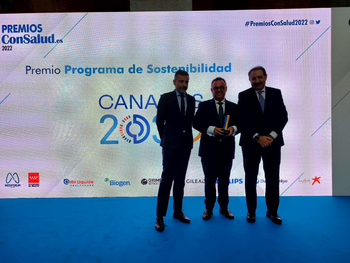 El galardón al Programa de Sostenibilidad del año en esta edición de los #PremiosConSalud2022 es para el Gobierno de Canarias (<a href="/SanidadGobCan/">Sanidad Gobcan</a>)