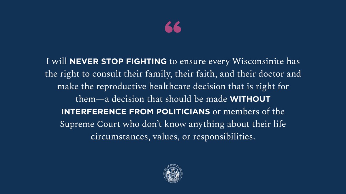 Governor Tony Evers (@govevers) on Twitter photo BREAKING: <a href="/WisDOJ/">Attorney General Josh Kaul</a> AG Kaul and I are filing a direct challenge to Wisconsin’s 1849 criminal abortion law banning nearly all abortions, even in cases of rape and incest.
We won’t go back, we won’t back down, and we are going to fight like hell. BREAKING: <a href="/WisDOJ/">Attorney General Josh Kaul</a> AG Kaul and I are filing a direct challenge to Wisconsin’s 1849 criminal abortion law banning nearly all abortions, even in cases of rape and incest.
We won’t go back, we won’t back down, and we are going to fight like hell.