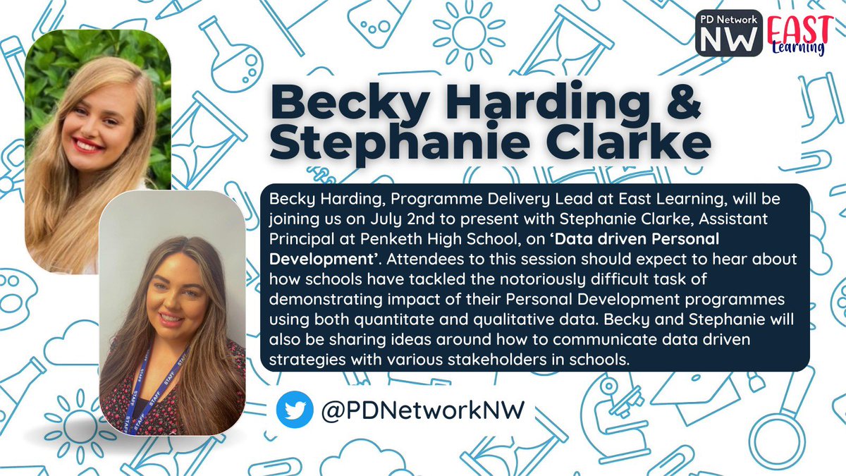 Really excited for this one! Steph from <a href="/PHSenrichment/">Penketh High Personal Development & Enrichment</a> &amp; Becky from <a href="/EastLearning/">East Learning</a> will be talking about a data-driven approach to #personaldevelopment at #PDConf22 ! 😀📊