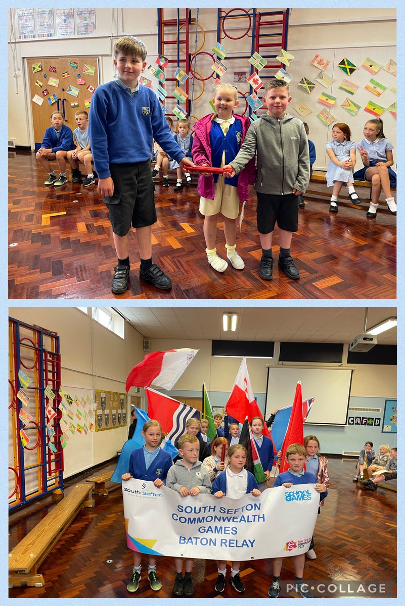 southseftonssp's tweet photo. Pupils @OurLadyStarSea hand the Baton to @olw_primary for the penultimate leg of today’s South Sefton Commonwealth Games Baton Relay. Next stop @StBenedictsL30! https://t.co/NCYhvcAAiB