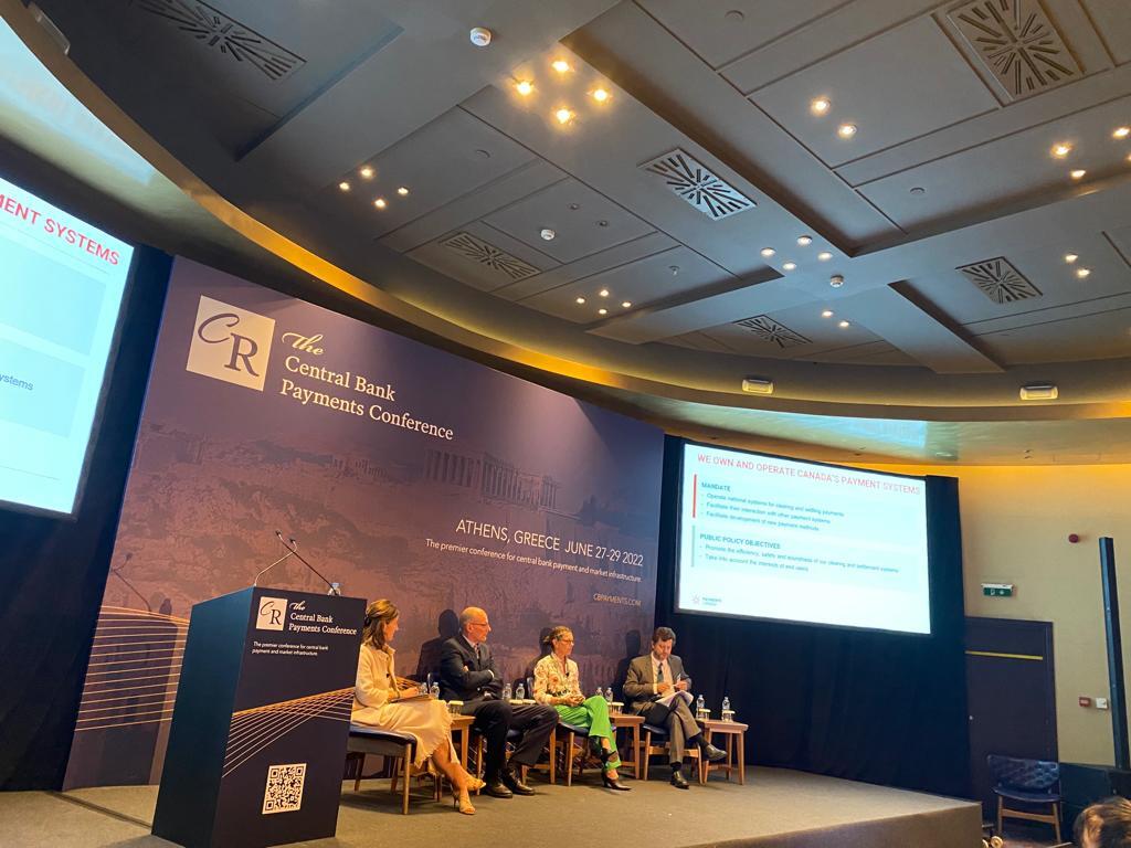 CurrencyResearc's tweet photo. The debate has turned to #cbdc v #instantpayments at #CBPC2022 here in Athens.
Natasha de Teran, @PaymentsCanada's Tracey Black, Knut Sandal (@NorgesBank) and Ignacio Terol (@ecb) gave us plenty to think about.
#privacy & end-user convenience came up multiple times.
#payments https://t.co/yw0gkANM5x