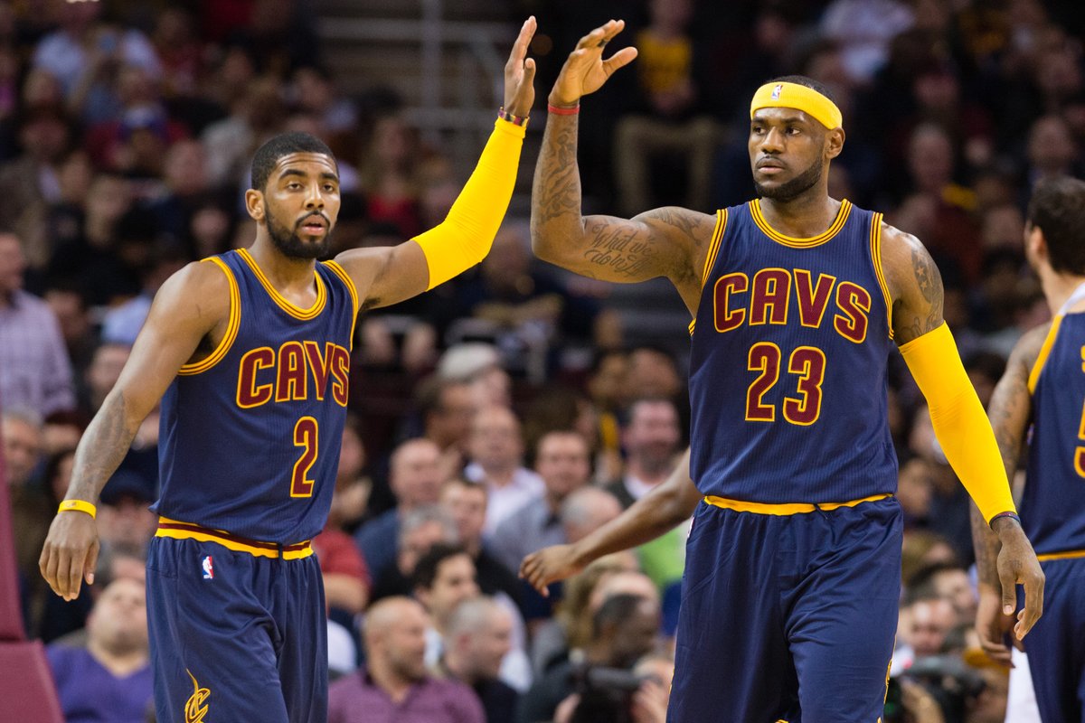 CBSSports's tweet photo. Kyrie Irving's record with/without LeBron James:
          
                                 WITH      WITHOUT
Regular season     132-51      204-224
Playoffs                   39-13         11-11 https://t.co/rhBCiQvPK4