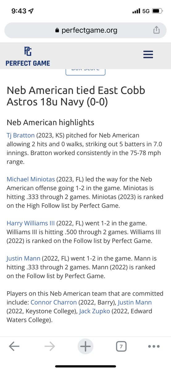 CoachSmitty904's tweet photo. @TJBratton4 with the CG shutout to keep us alive! @CoachBarnes904 @JSully12 #rollNEB https://t.co/N35utgeinO