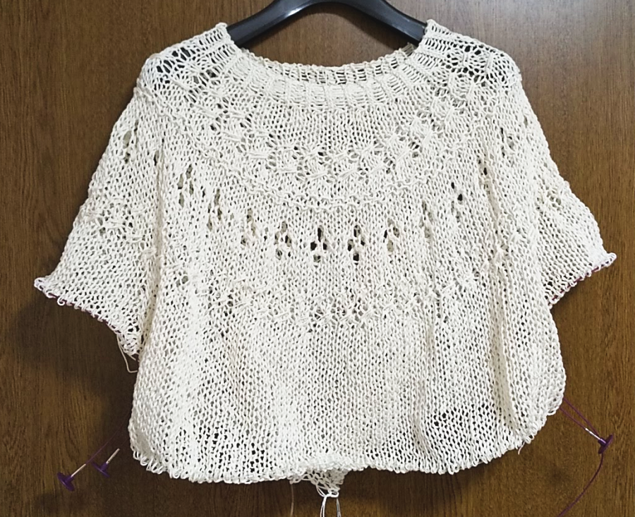 TCS7opYttKjty1L's tweet photo. ラナンキュラス プルオーバー🧶
袖と身頃を分けました🤗
ここからは途中で試着してみながら、丁度いい丈になるまで身頃を編みます✨
袖はもう少し編み足して袖口をリブにしようと思っています🎵
#ranunculus_pattern by #MidoriHirose
#夏編みKCAL2022 #編み物 https://t.co/cEVp70ULKJ