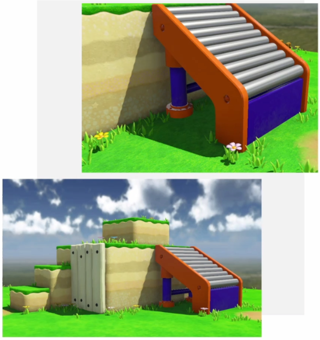 ObsoleteNikki's tweet photo. Early 3D model, slope concepts from Super Mario 3D Worlds title screen https://t.co/LjvJdqeT6I