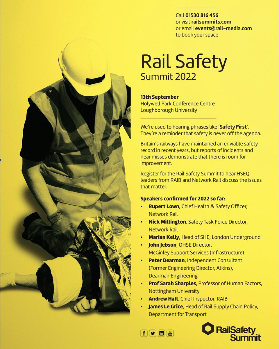 Don't miss this essential rail event!
Book your tickets today at the early bird price at railsummits.com
#rail #safety #railsafety #event #railmedia