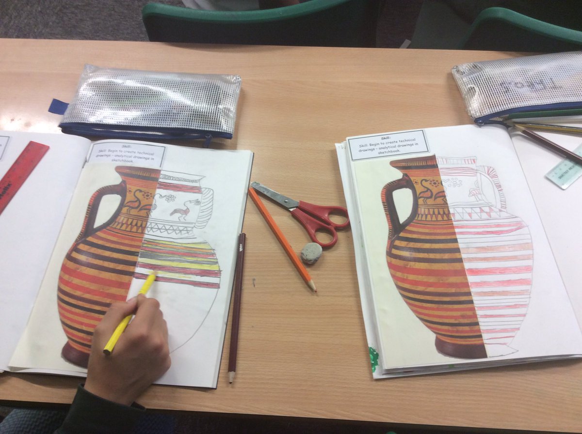 We are refining our drawing skills. Creating analytical drawings of Greek vases in preparation for making our own clay vases. <a href="/DovedalePrimary/">Dovedale Primary Sch</a> <a href="/DovedaleY4/">Year 4</a>