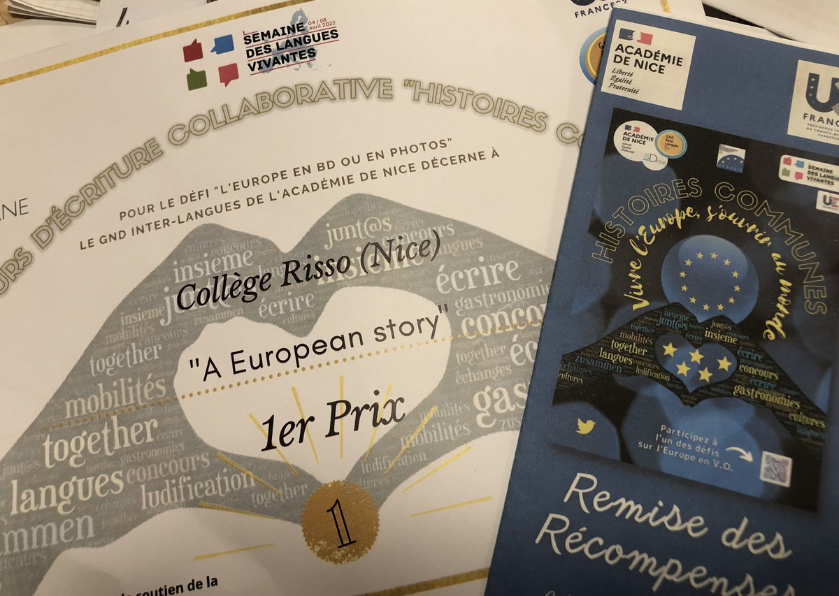 CollegeRisso's tweet photo. Ultime reportage de Lara pour #RadioRisso à l'occasion de la remise des prix du concours interlangues @AzurGnd
Un grand merci à @besse_jerome et @ruth_wendling pour leur participation
Lara, nous te souhaitons bonne route au lycée, tu vas nous manquer !
🎧https://t.co/yWJMiMYqak https://t.co/5y73W0gb8x