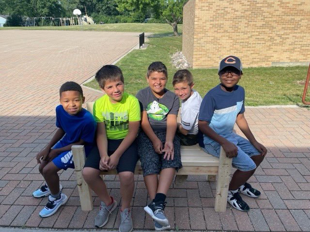 schromj's tweet photo. Some real life math activities on measurement in summer school.  Making a bench from 2x4 kids measured cut and assembled bench https://t.co/jVfmOfkROK