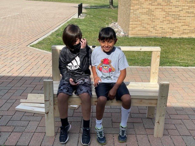 schromj's tweet photo. Some real life math activities on measurement in summer school.  Making a bench from 2x4 kids measured cut and assembled bench https://t.co/jVfmOfkROK