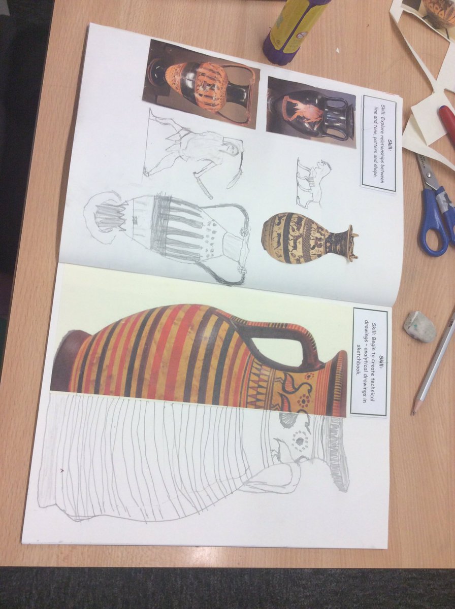 We are refining our drawing skills. Creating analytical drawings of Greek vases in preparation for making our own clay vases. <a href="/DovedalePrimary/">Dovedale Primary Sch</a> <a href="/DovedaleY4/">Year 4</a>