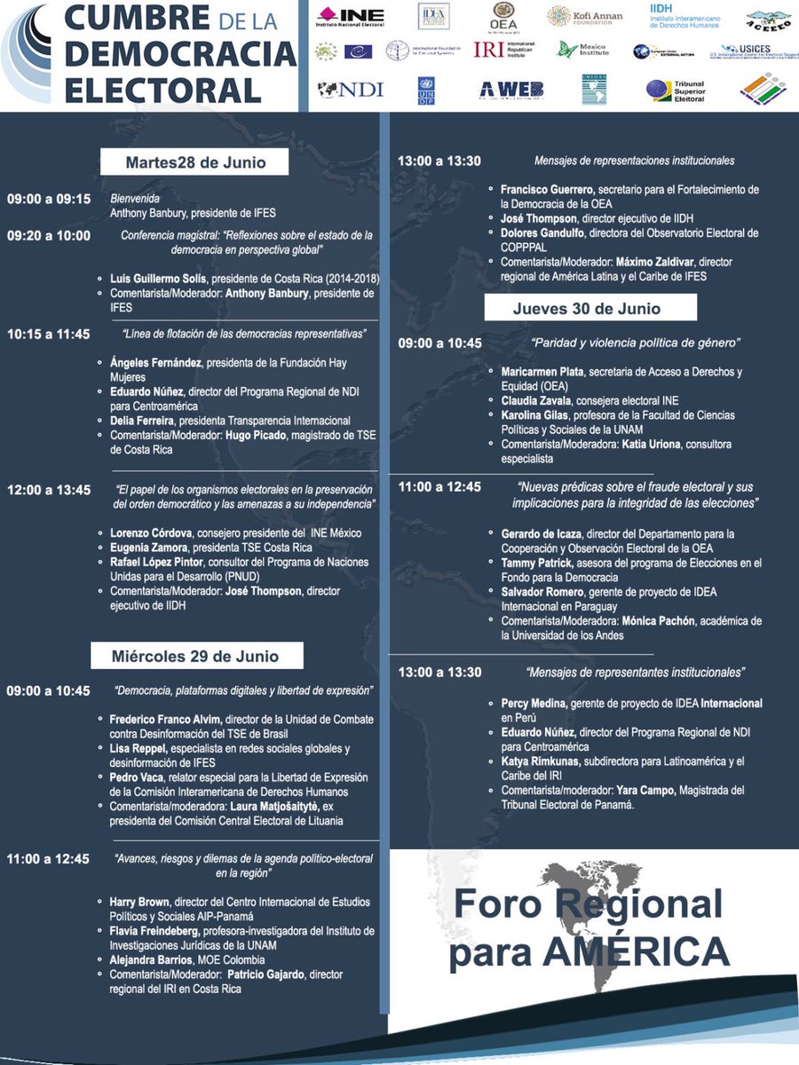 La directora de <a href="/Hay_Mujeres/">Hay Mujeres</a> Ángeles Fernández <a href="/Mangeles_HM/">María de los Angeles Fernández Ramil</a> expondrá en el Foro Regional para América de la Cumbre de la Democracia Electoral, organizado por <a href="/INEMexico/">@INEMexico</a> 
⏰ 10.15 hrs. (México)
⏰ 11.15 hrs. (Chile)
Sigue la transmisión en vivo: bit.ly/3yplaiE