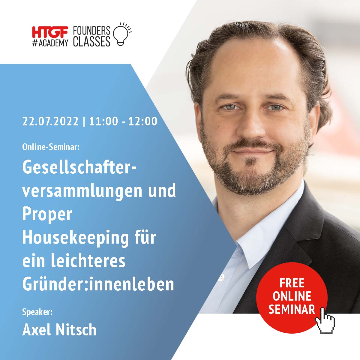 HTGF's tweet photo. 🤔 Gesellschafterversammlungen, Beschlussfassungen, Informationspflichen - Im #FoundersClasses Seminar am 22. Juli bespricht #HTGF Principal Axel Nitsch verschiedene Aspekte des “Proper Housekeepings” im Start-up.📝
Infos &amp; Anmeldung👉 https://t.co/ezdZhK3sVQ https://t.co/ZzRU0UBOxr
