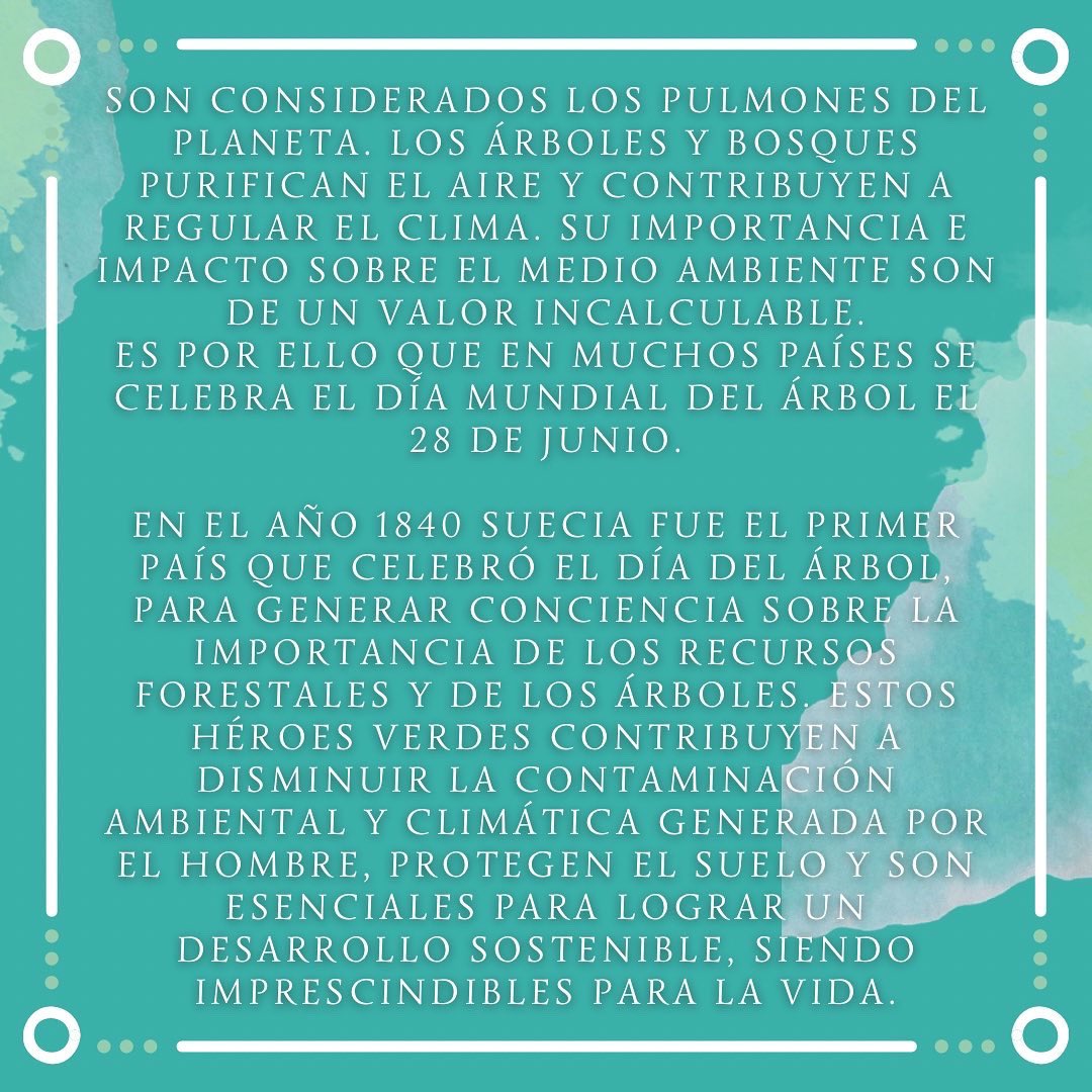 28 de Junio - “Día Mundial del Árbol”

#DíaMundialdelÁrbol