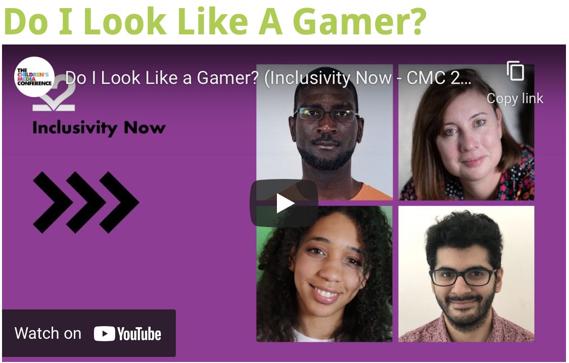 Do I Look Like a Gamer? Watch the latest #inclusivitynow video from @childmediaconf featuring @mayamada @Tazziii @AneeshBarai @pompeygina All videos are available to those who register or have registered to attend CMC online or in person. thechildrensmediaconference.com/on-demand/do-i…